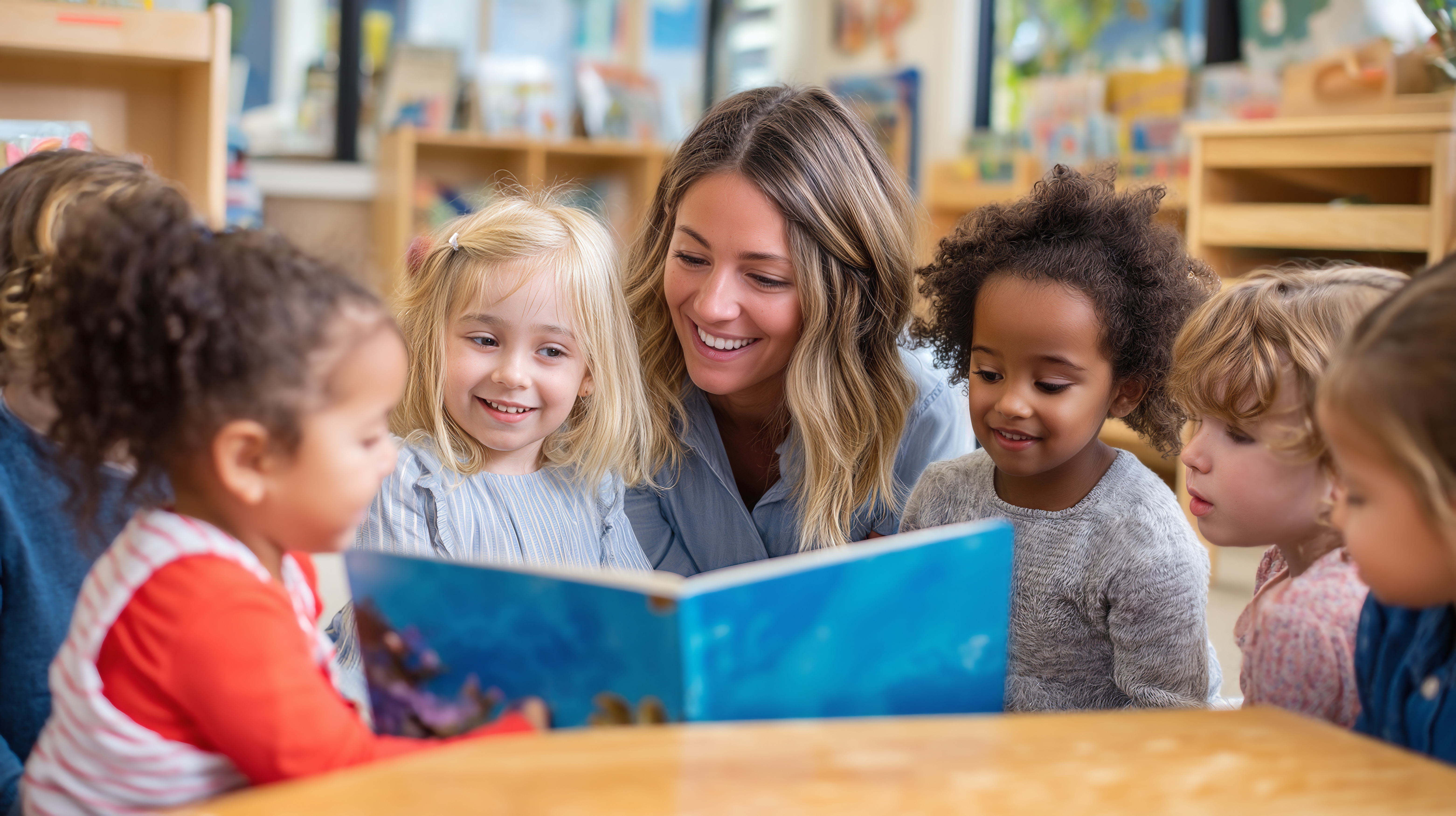 teacher with children