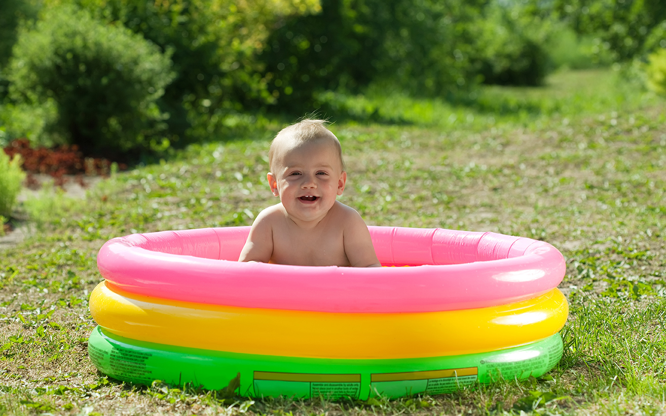 baby in pool