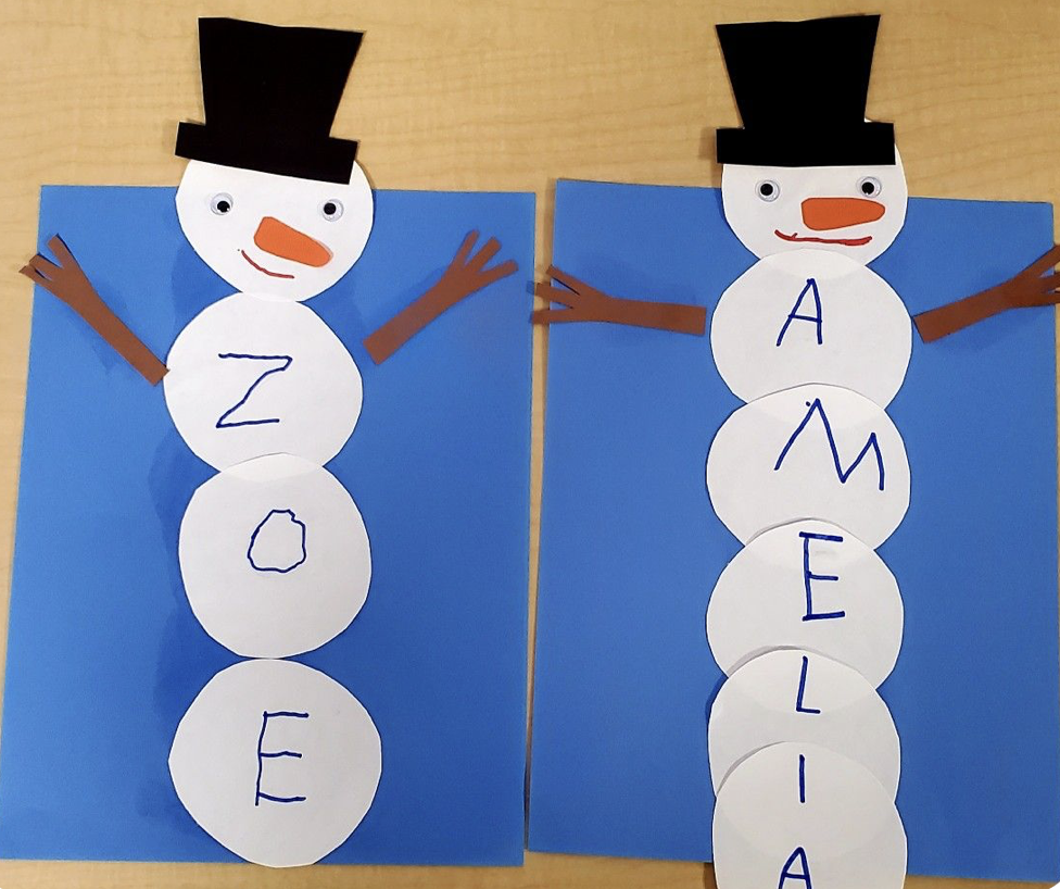 Snowman Nametag Example