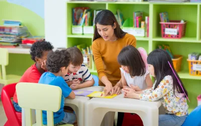 childcare school and kids learning