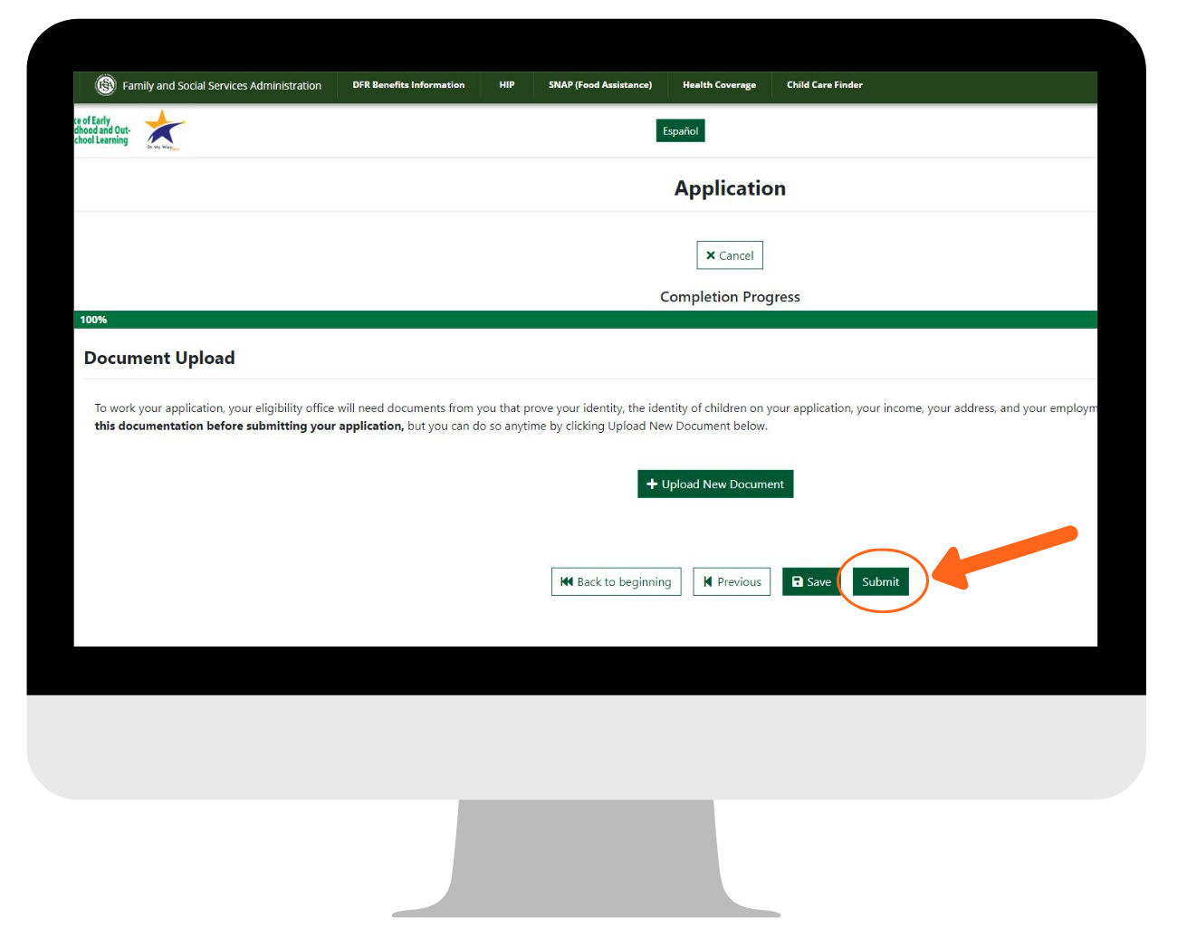 Submit application instructions